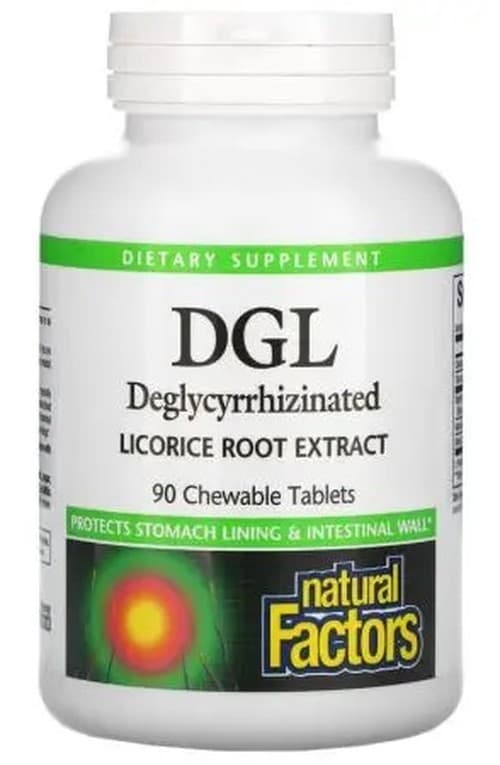 Natural Factors - DGL Deglycyrrhizinated Licorice Root Extract - 90 tabletter