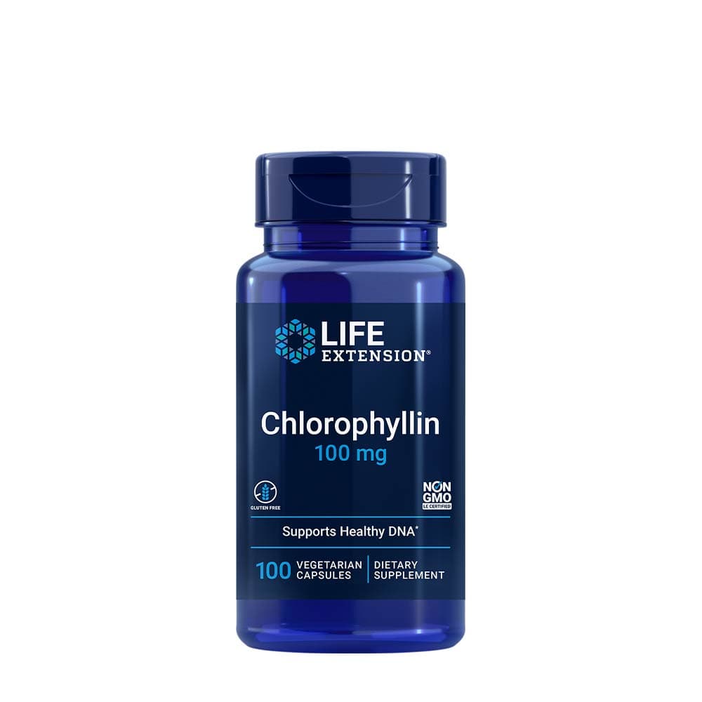 Life Extension Chlorophyllin 100mg - 100 vegetabiliska kapslar – Life Extension förpackning