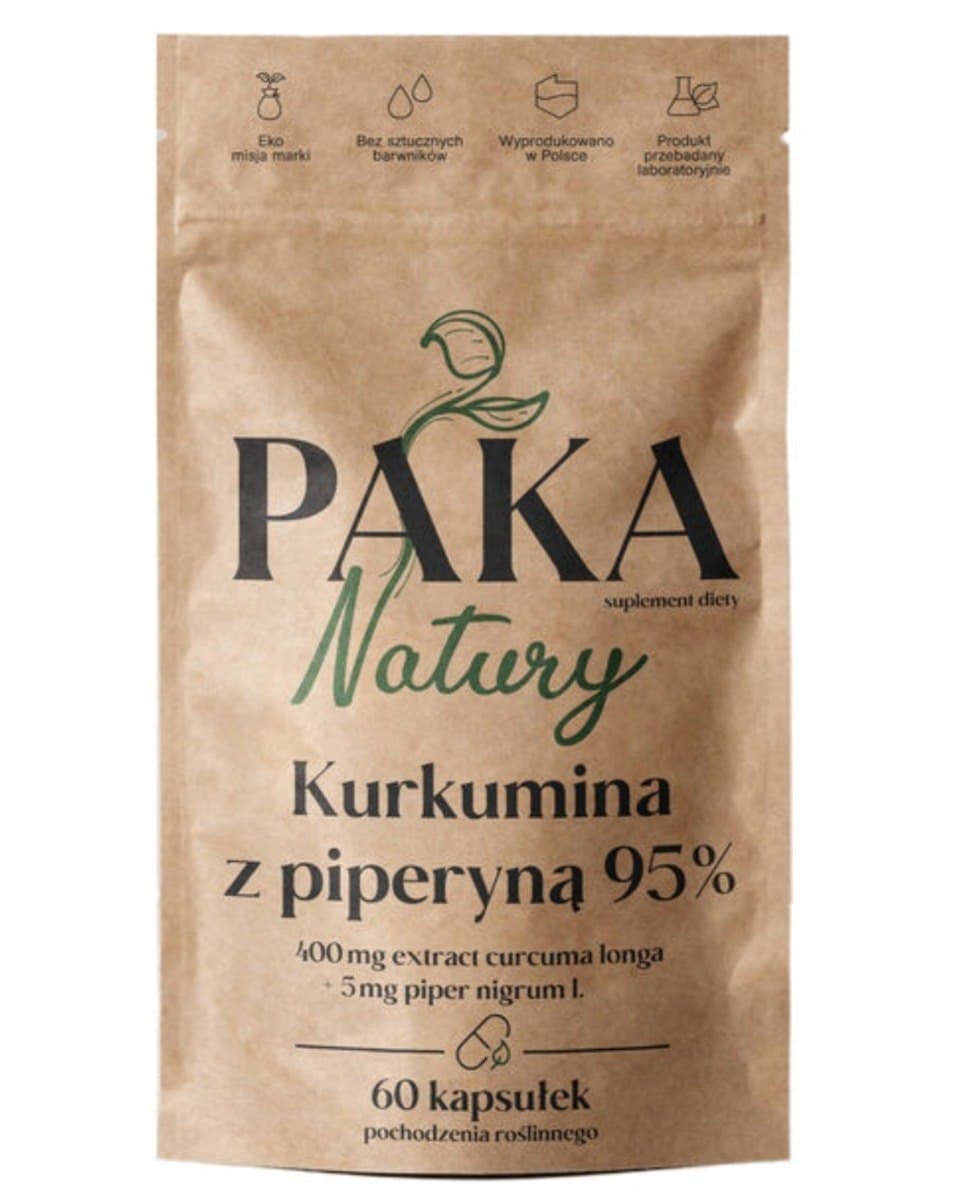 Paka Natury Curcumina con piperina 95% 60 capsule – Paka Natury packaging