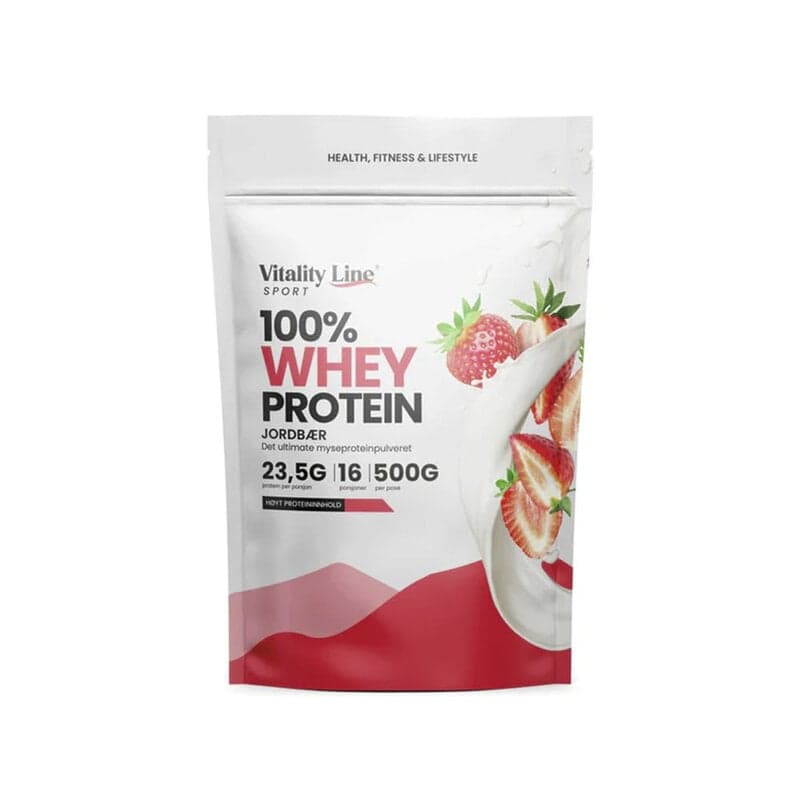 Sport Whey Erdbeere 500g | Vitality Line – Vitality Line Verpackung
