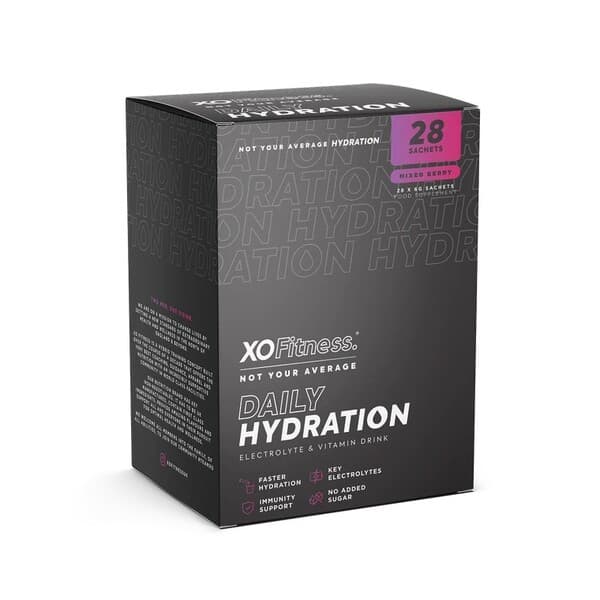 XO Fitness - Daily Hydration, Mixed Berry - 28 x 6g – XO Fitness förpackning