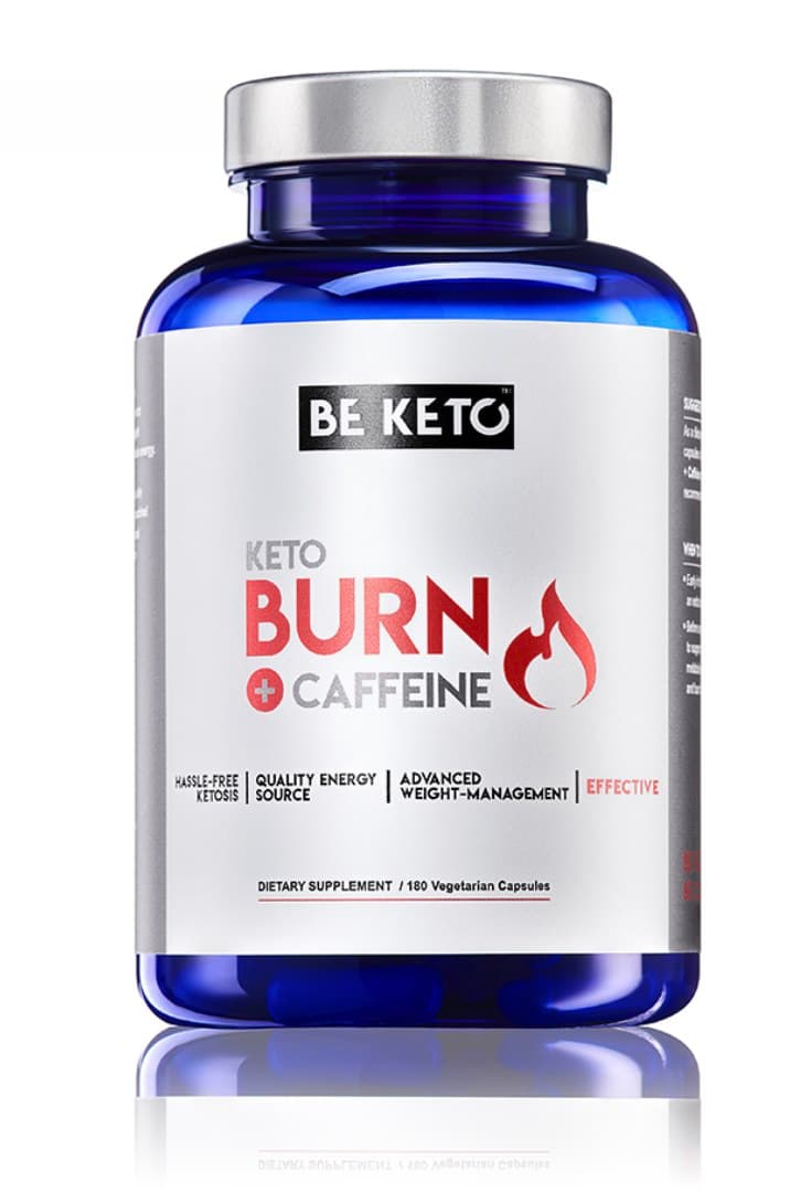 BeKeto Keto Burn z koffein – complément de combustion des graisses 180 capsules – BE KETO emballage