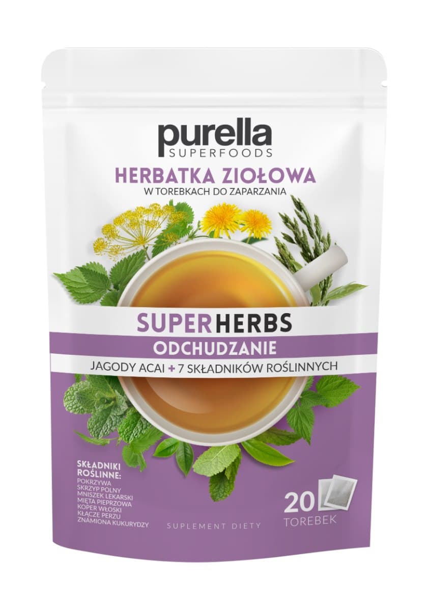 Purella SuperHerbs Herbatka Ziołowa Odchudzanie 20 x 1,75 g