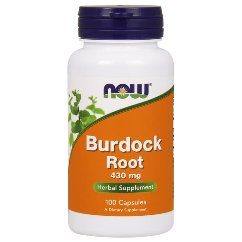 NOW Foods Burdock Root 430mg - 100 Capsules – NOW Foods packaging