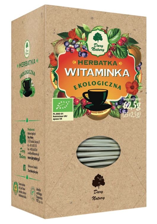 Dary Natury Organic Kräutertee med Vitaminer – Dary Natury packaging