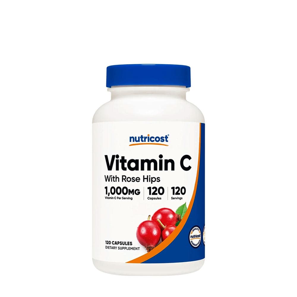 Nutricost - Vitamin C with Rose Hips Caps 1000mg, 240 kapslar – Nutricost förpackning