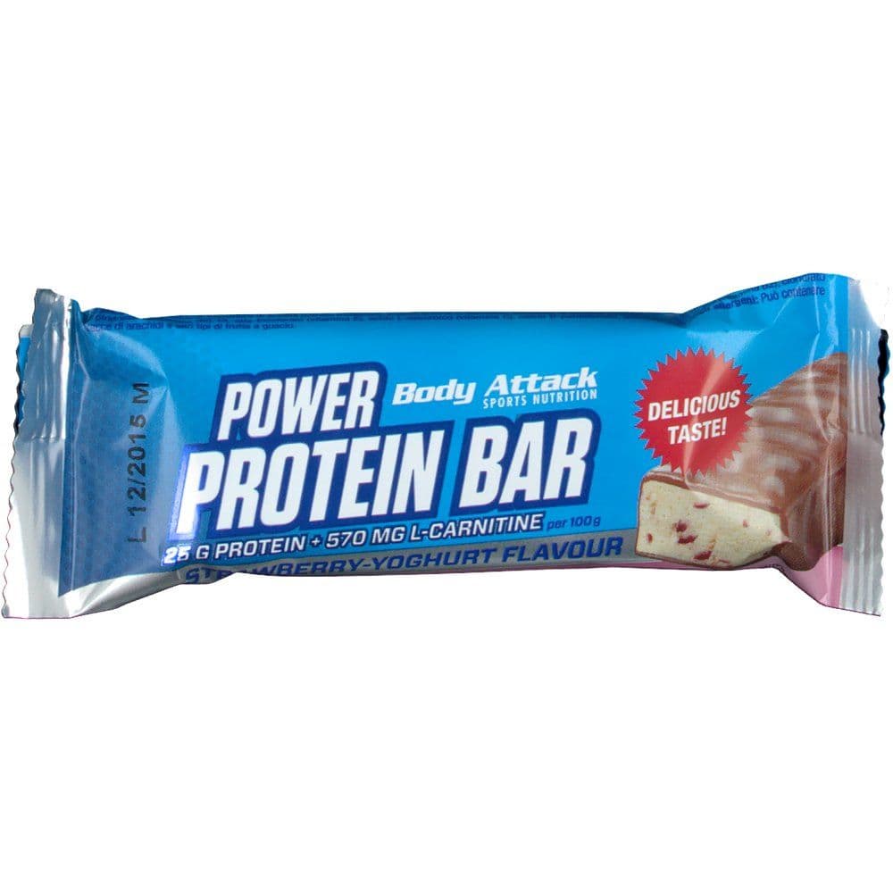 Body Attack - Proteinriegel - Erdbeerjoghurt, 24 × 35 g – Body Attack Verpackung