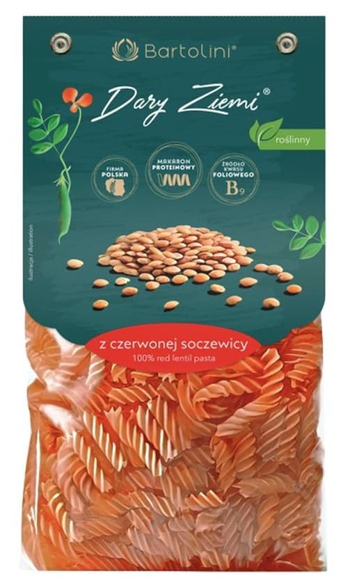 Bartolini - Espirales de pasta de lentejas rojas No. 2 250g – Bartolini packaging