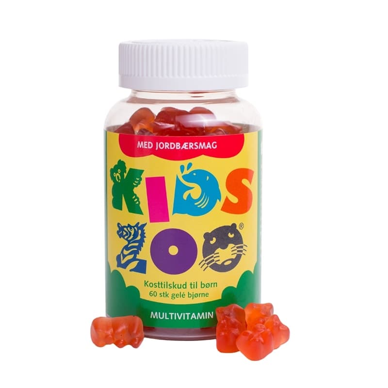 Multivitamin med Jordgubbssmak 60st tuggisar | Kids Zoo – Kids Zoo förpackning