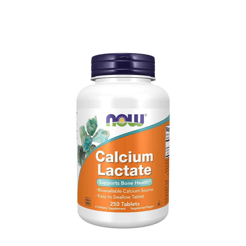 NOW Foods Lactato de Calcio 85 mg – 250 tabletas – NOW Foods empaque
