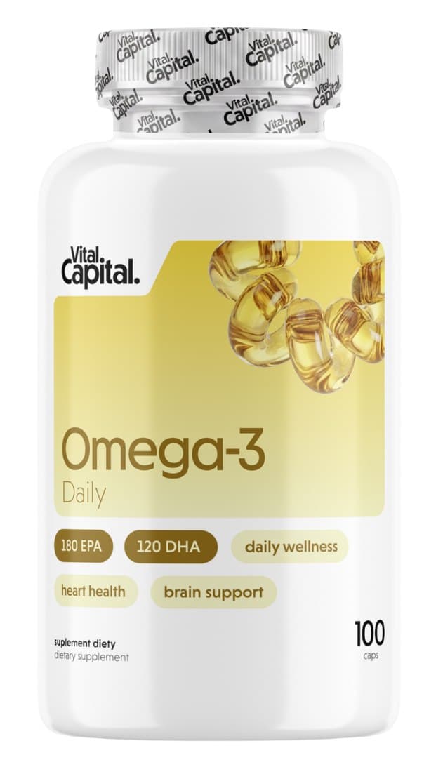 Vital Capital - Omega-3 Daily 1000 mg, kapsler – Vital Capital emballage