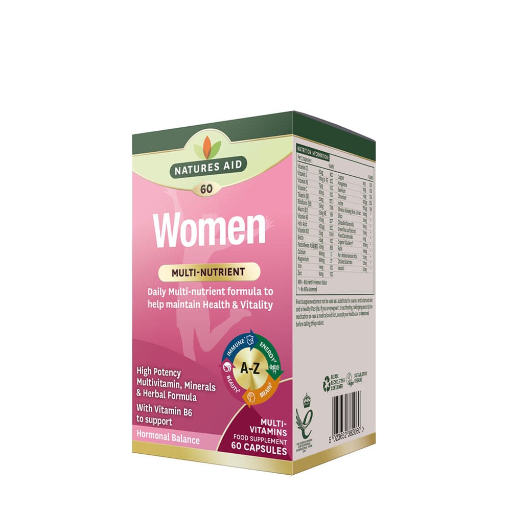 Natures Aid Women Multi-Nutrient 60 cápsulas – Nature's Aid embalagem