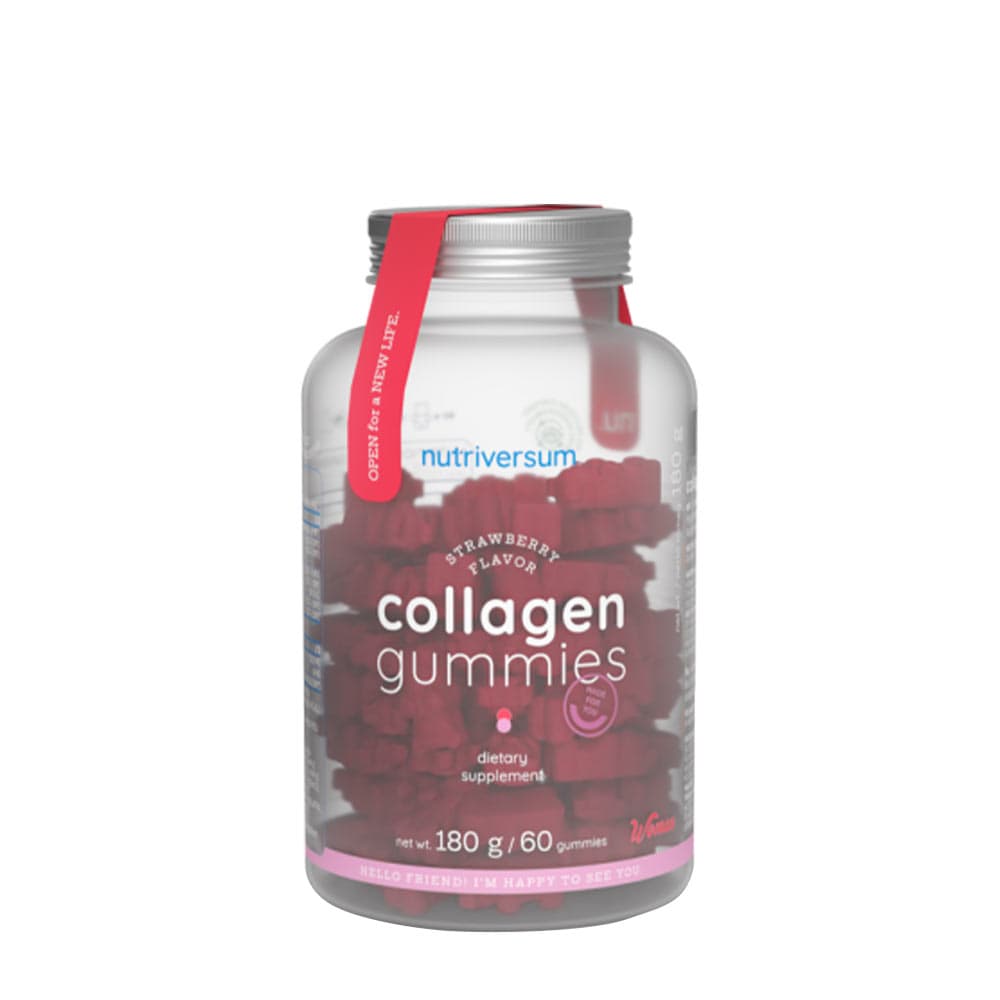 Nutriversum Collagen Gummies 1000mg - Bonbons gélifiés goût fraise, 60 pcs – Nutriversum packaging