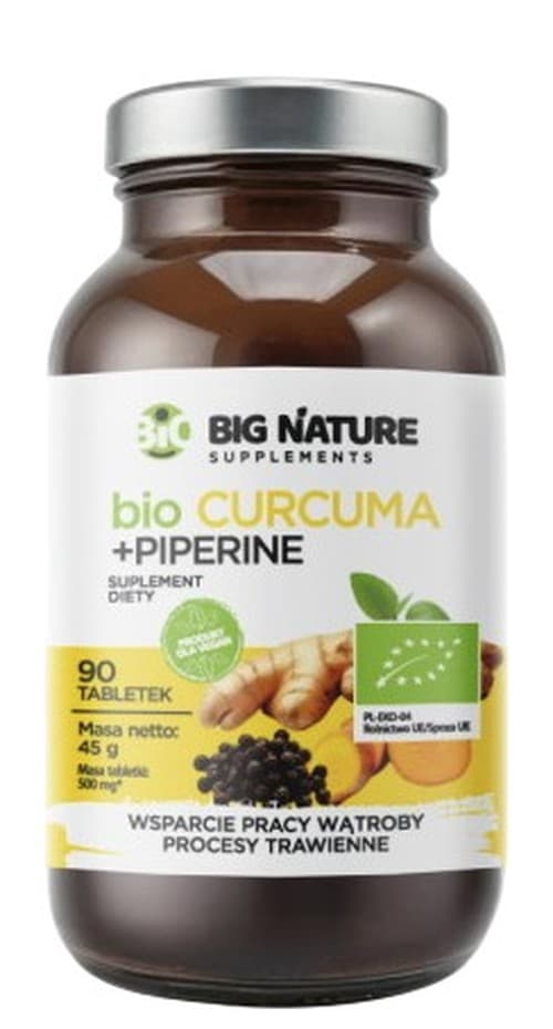 Big Nature - Organic Curcuma + Piperine Tabs 90 Tabs – Big Nature verpakking