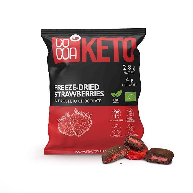 COCOA Truskawki W Czekoladzie Ciemnej Bez Dodatku Cukrów KETO BIO 40 g | Bio Planet