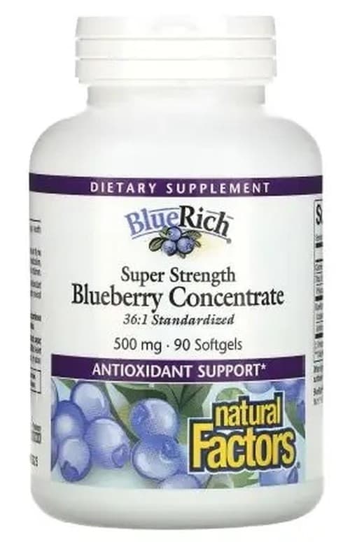 Natural Factors - Concentré de myrtille Super Strength - 500mg