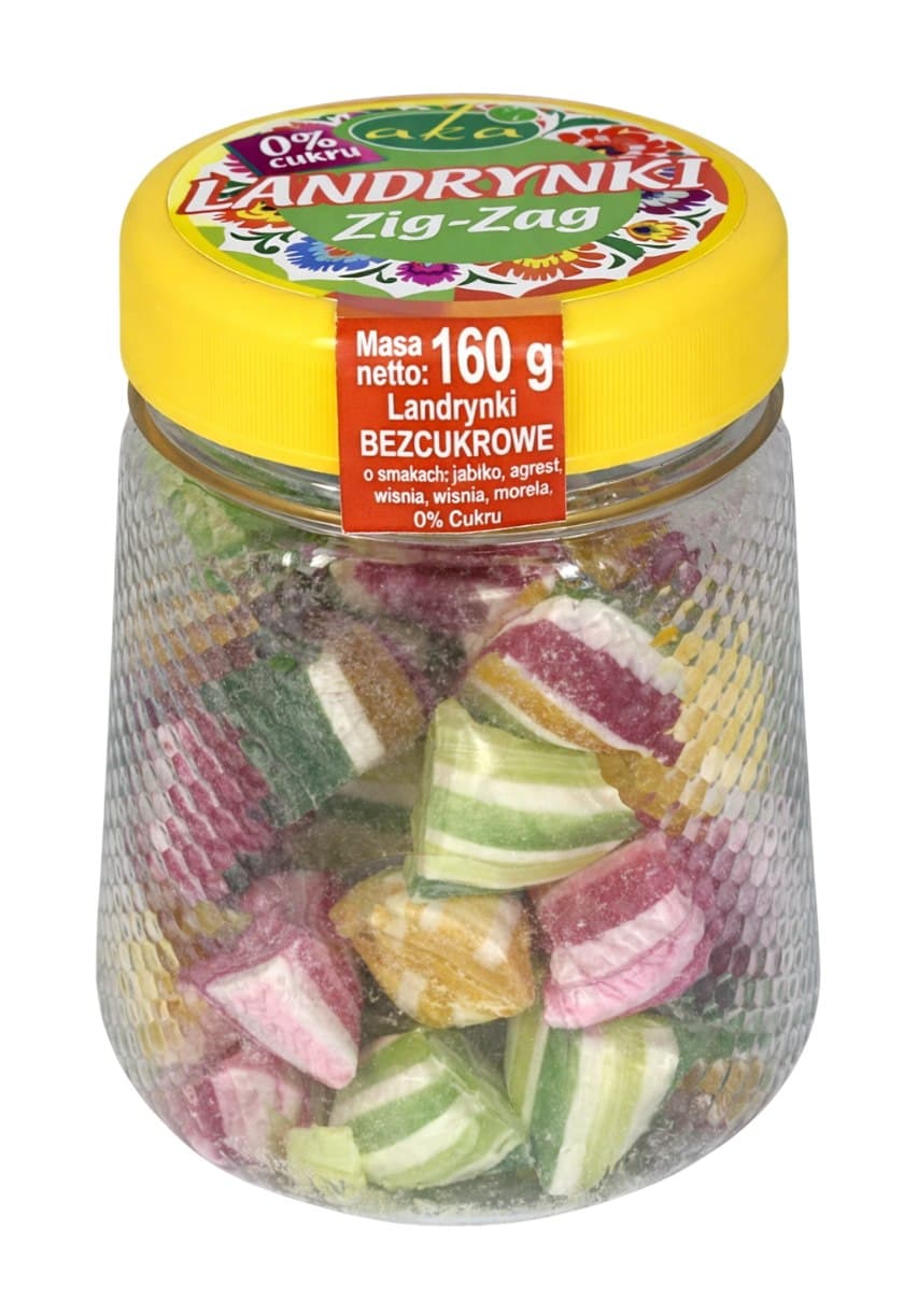 Aka Fruit Drops Zig-Zag med Stevia, sukkerfrie 160g – Aka confezione