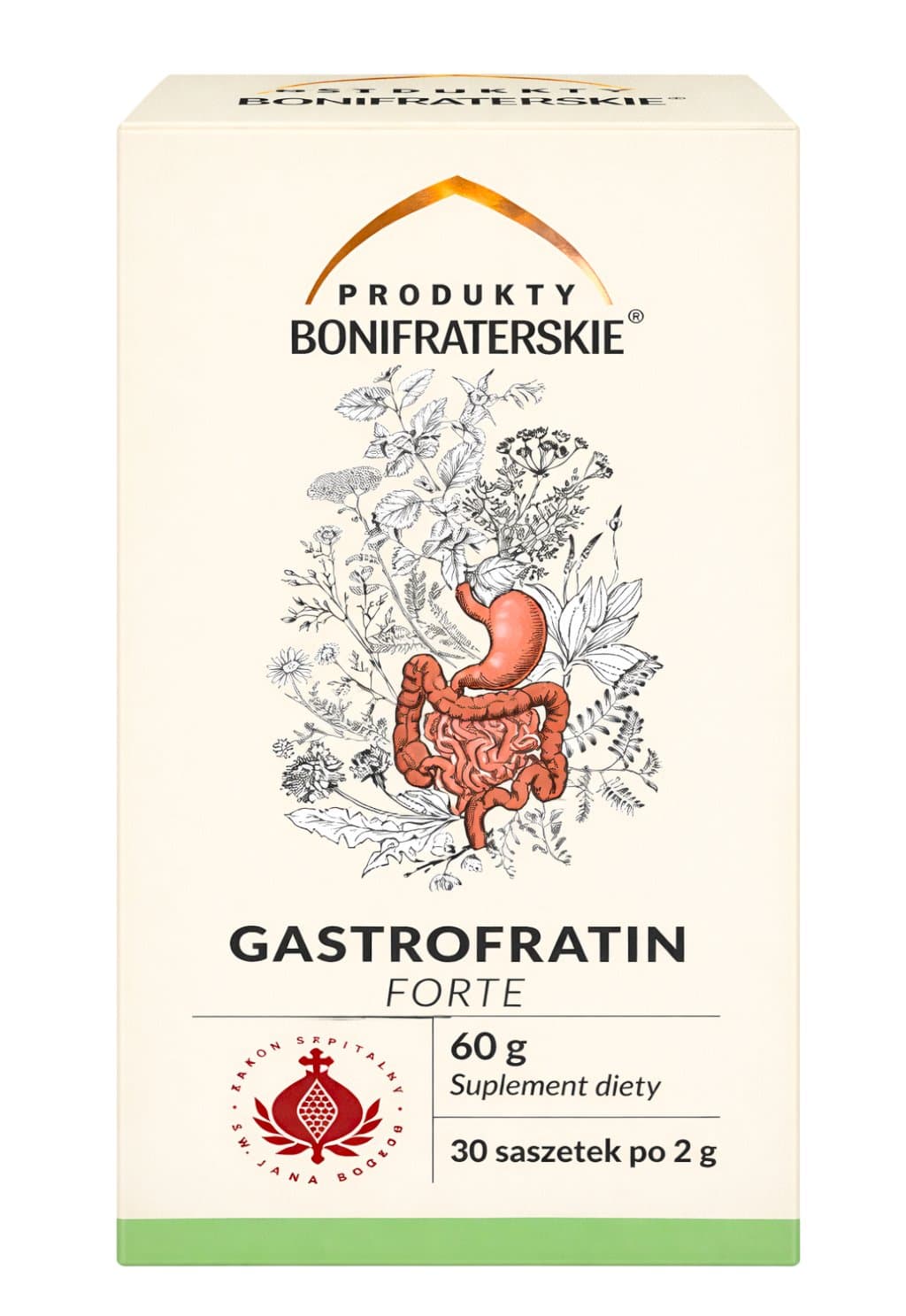 Produkty Bonifraterskie - Gastrofratin Forte 60 Kapseln – Produkty Bonifraterskie Verpackung