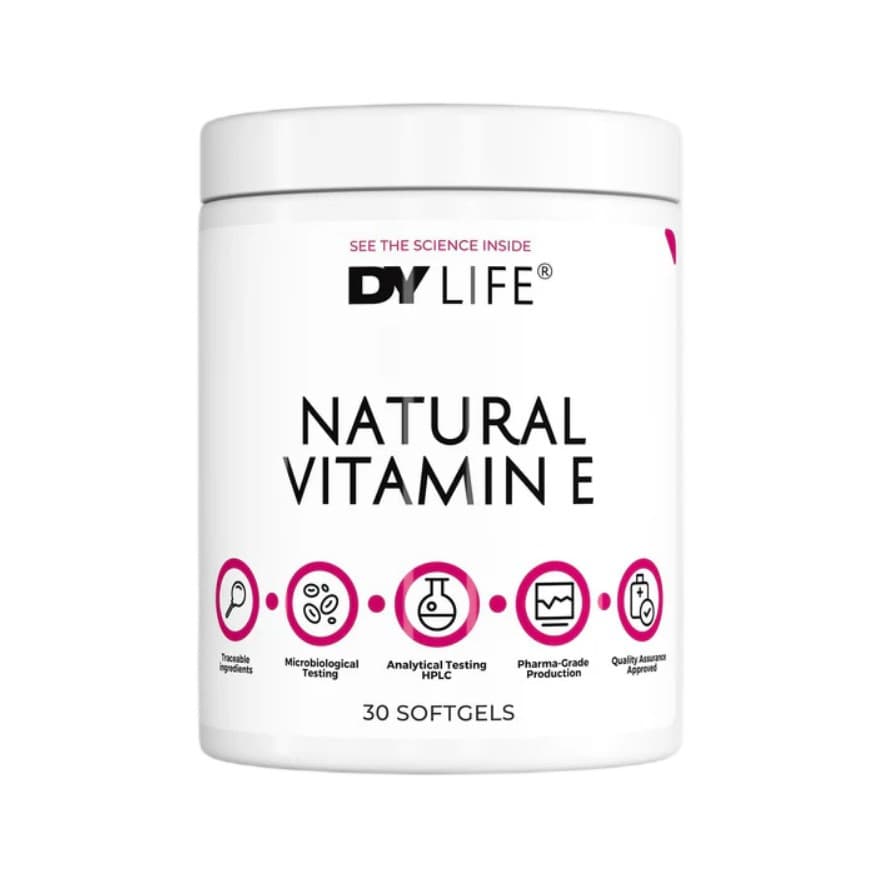 DY LIFE - Natural Vitamin E - 30 softgels – DY LIFE förpackning