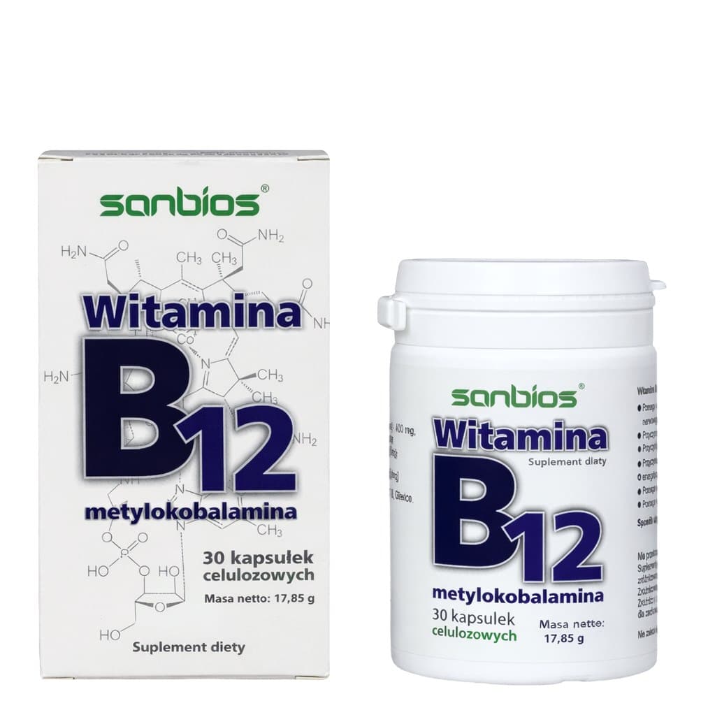 Sanbios - Vitamin B12 Methylcobalamin - 30 capsules – Sanbios packaging