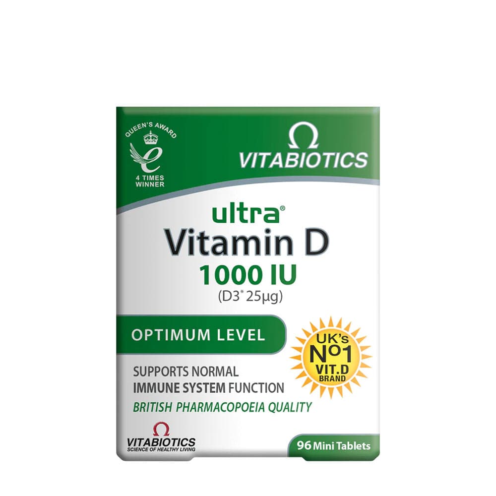 Vitabiotics Ultra Vitamin D 1000IU - 96 Mini Tabs – Vitabiotics packaging