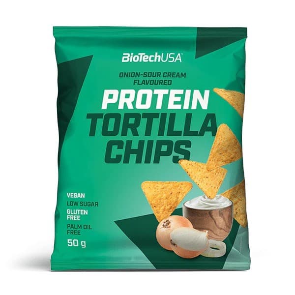 BioTech USA Proteïne Tortilla Chips 50 g ui en zure room