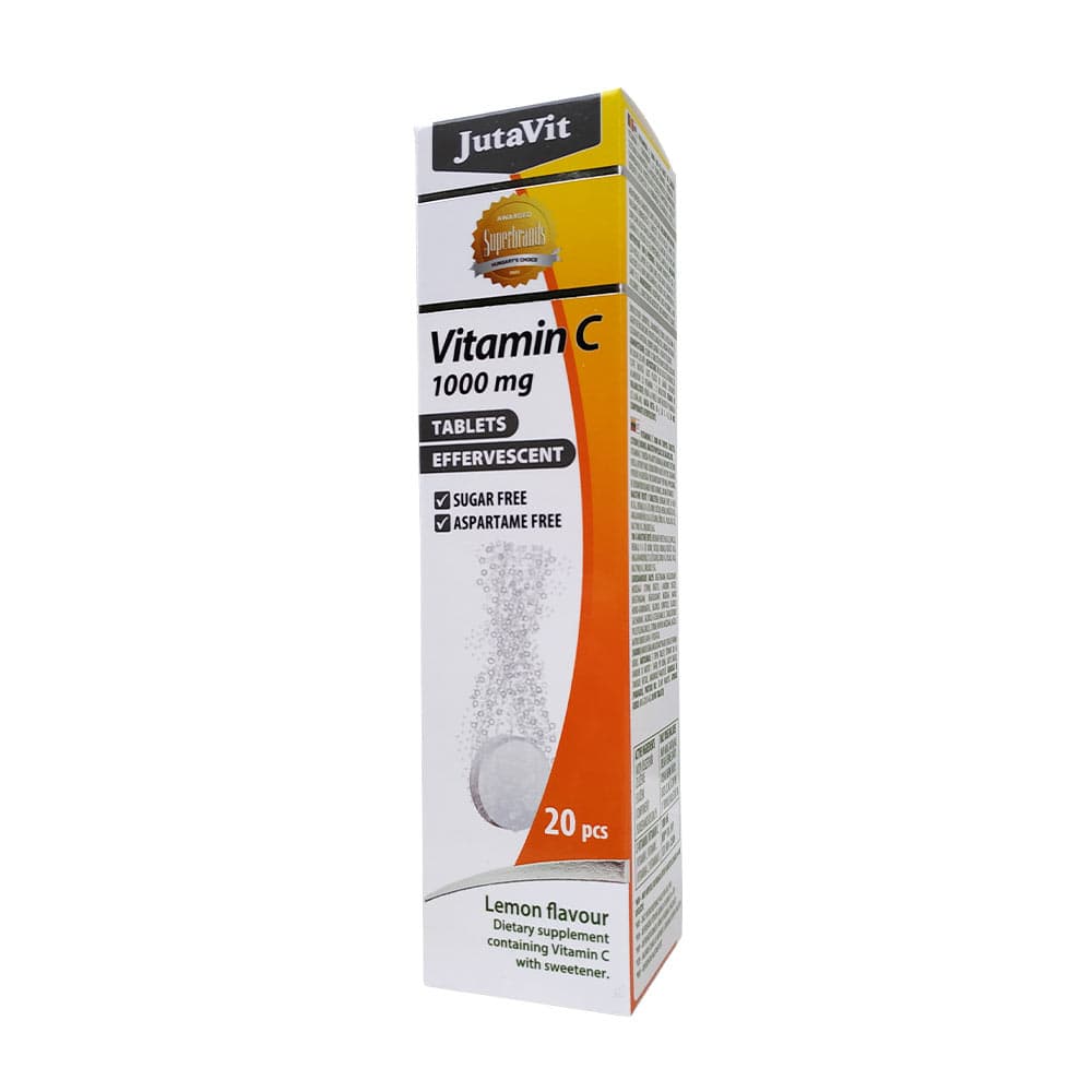 Jutavit - Vitamin C 1000mg Brustabletter Citron - 20 tabletter – Jutavit förpackning