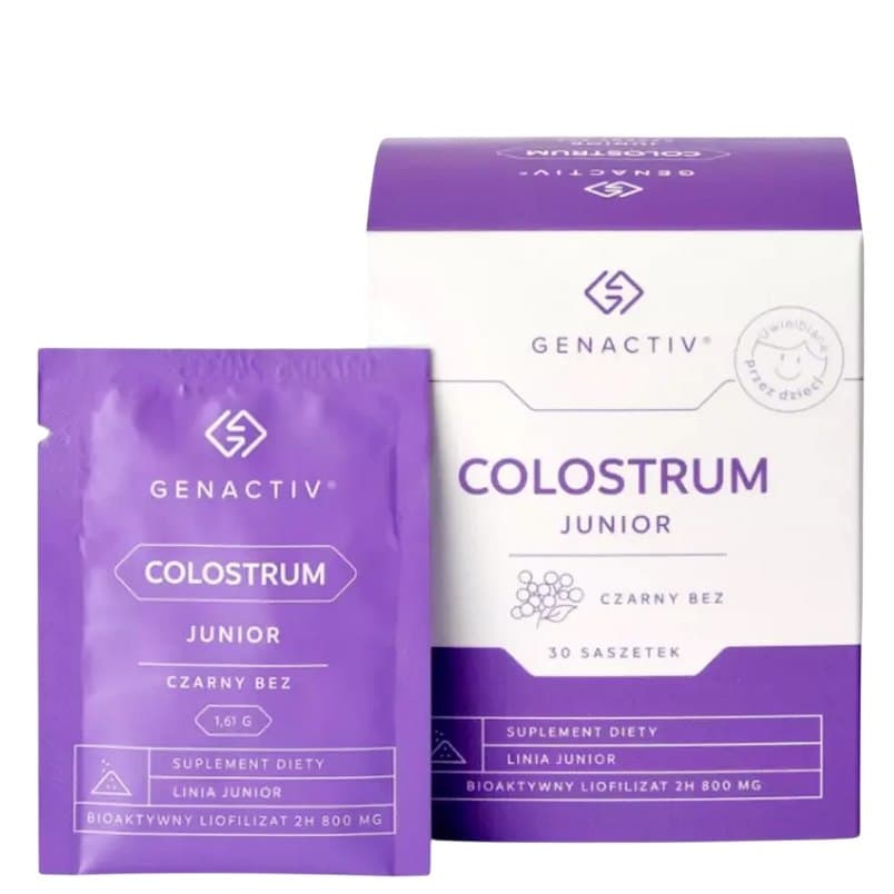Genactiv Colostrum Junior 60 kapslar – Genactiv förpackning