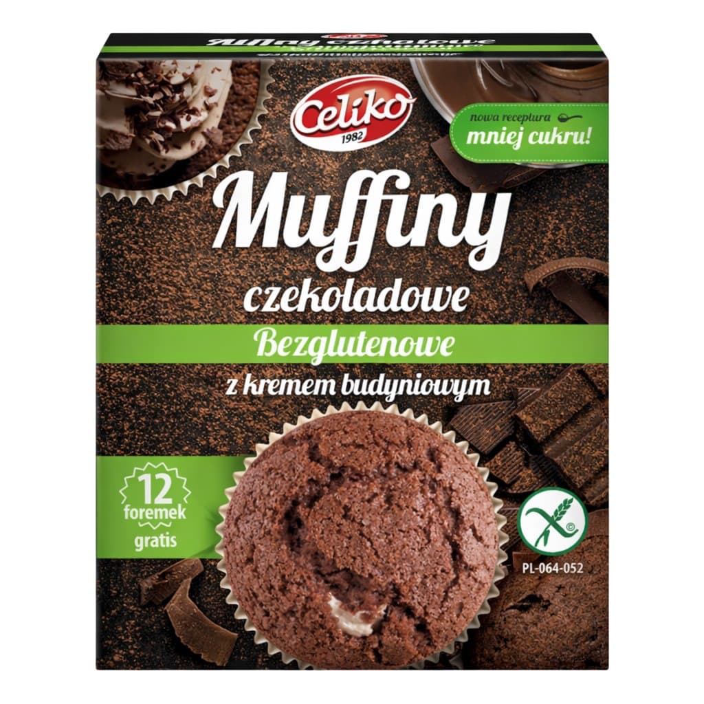 Celiko - Gluten-Free Chocolate Muffin Mix with Pudding Cream 310g – Celiko packaging