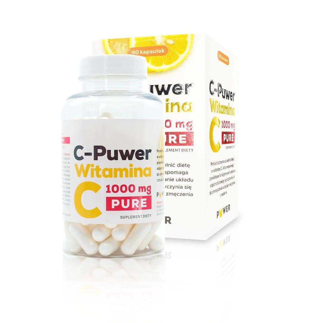 PUWER C-PUWER Witamina C PURE 1000 mg 90 kapsułek – C-Puwer opakowanie