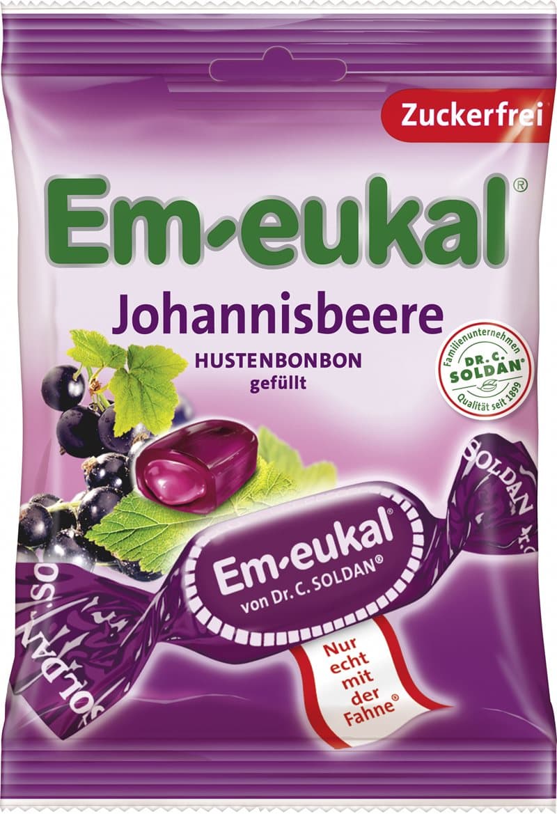 Svartvinbär Fyllda Halstabletter 75g sockerfri | Em-eukal