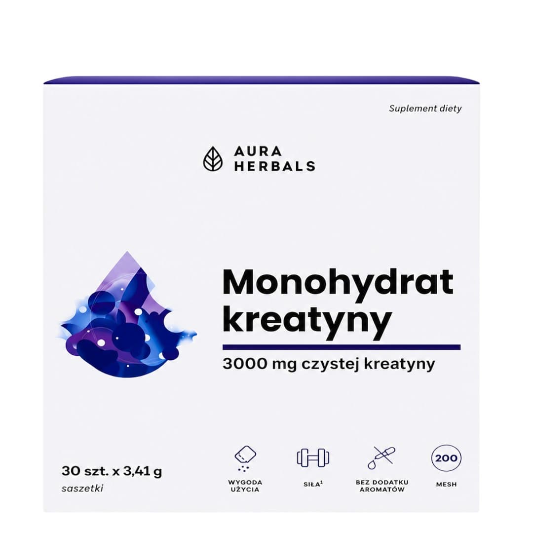 Aura Herbals Kreatinmonohydrat 3,41g - 30 Påsar – Aura Herbals confezione