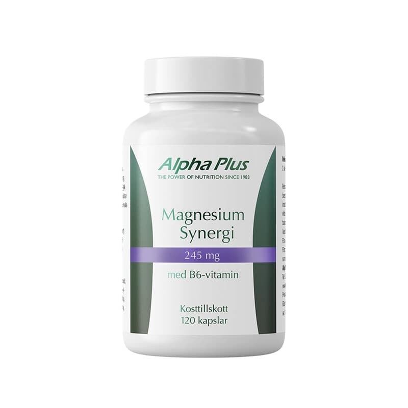Magnesium Synergi 120 capsules – Alpha Plus packaging