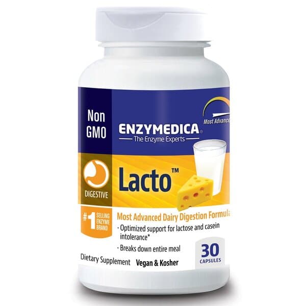 Enzymedica Lacto - Spijsverteringsenzym voor lactose-intolerantie, capsules 60 stuks – Enzymedica verpakking