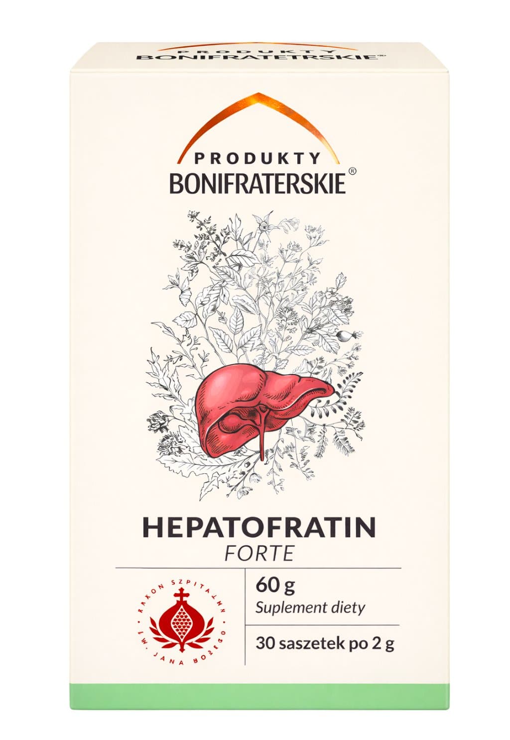 Produkty Bonifraterskie - Hepatofratin Forte, Kapseln 60 St. – Produkty Bonifraterskie Verpackung