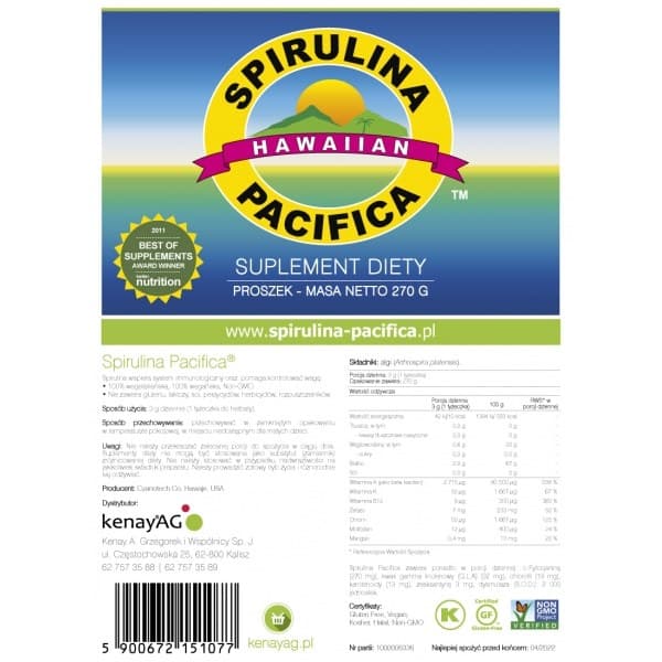Kenay Spirulina Pulver 270g – Kenay Verpackung