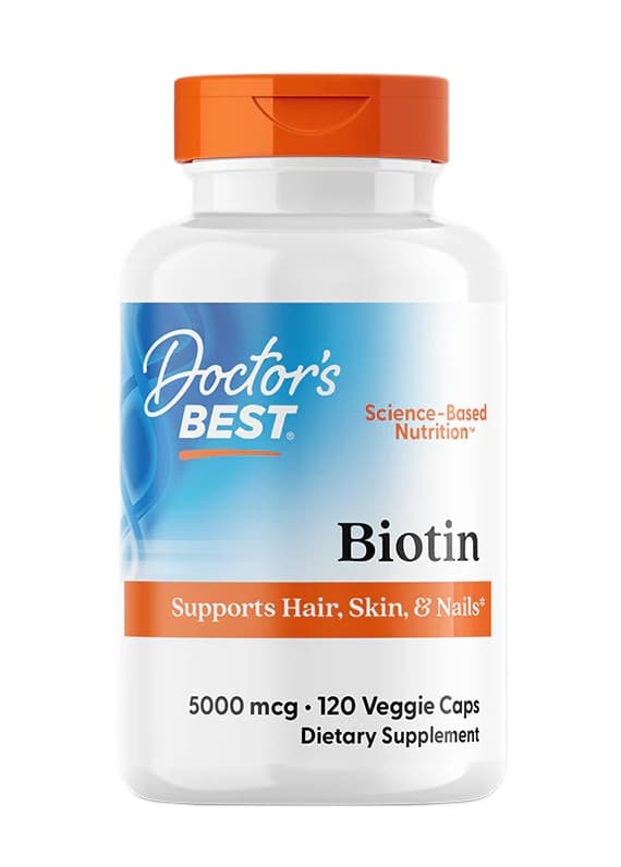 Doctor's Best Biotin 5000 mcg - 120 vegetabilske kapsler – Doctor's Best packaging