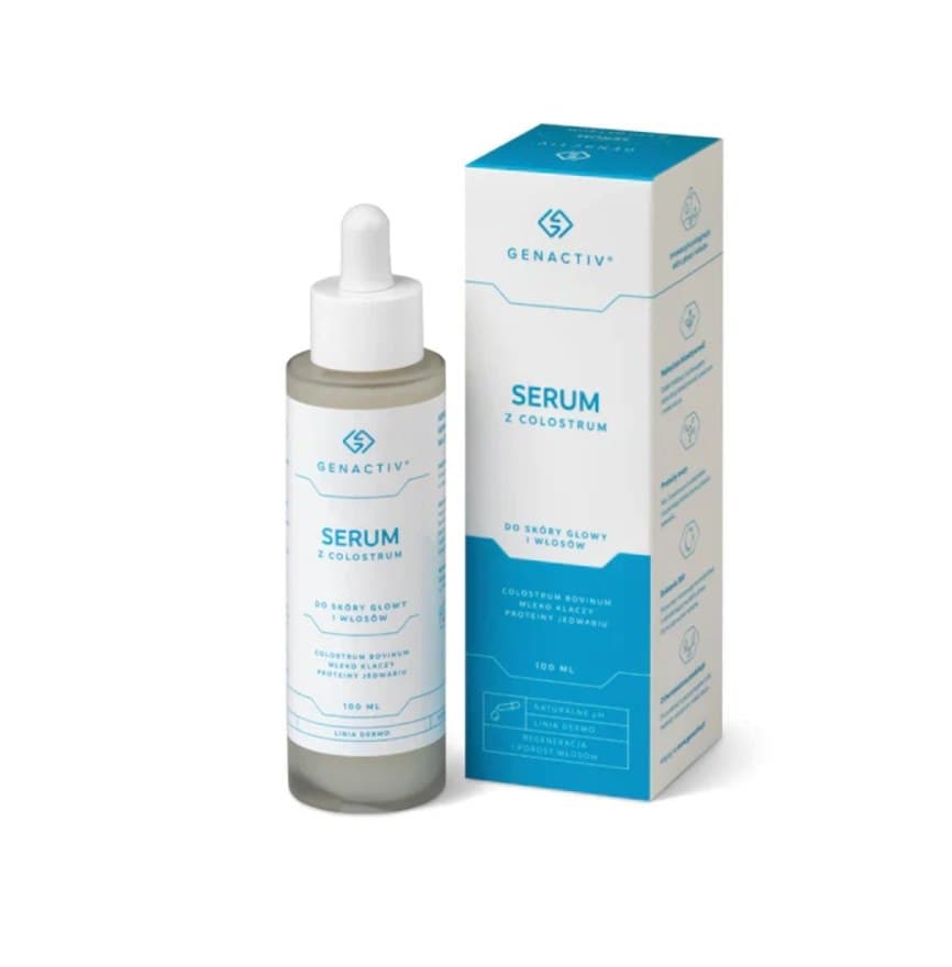 Genactiv - Siero di Colostro per Cuoio Capelluto e Capelli 100ml – Genactiv confezione
