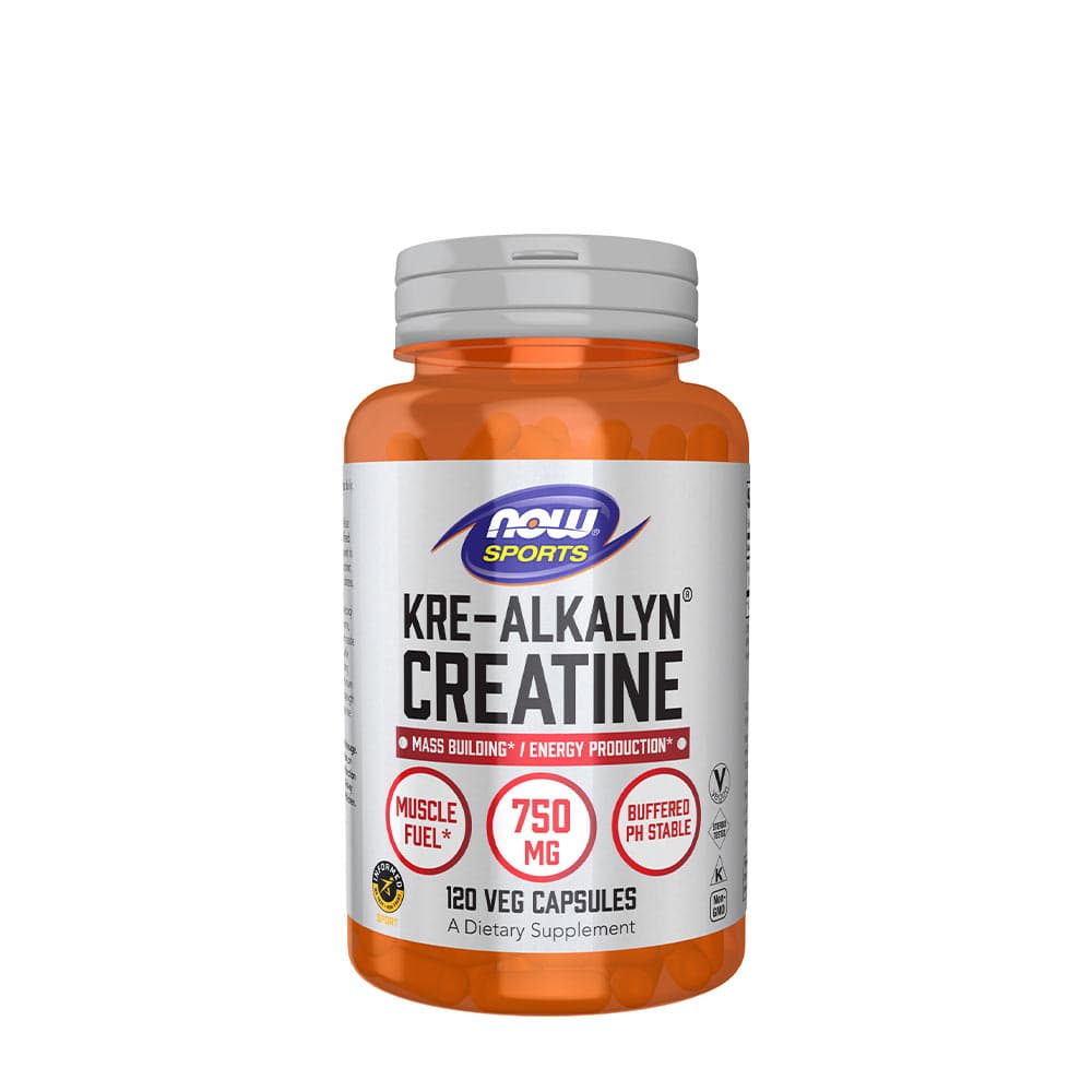 NOW Foods - Kre-Alkalyn Creatine 1500 mg - 120 vegetariska kapslar – NOW Foods förpackning
