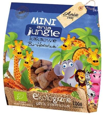Bio Ania Biscuits au Cacao Mini Jungle BIO 100 g – Bio Ania emballage