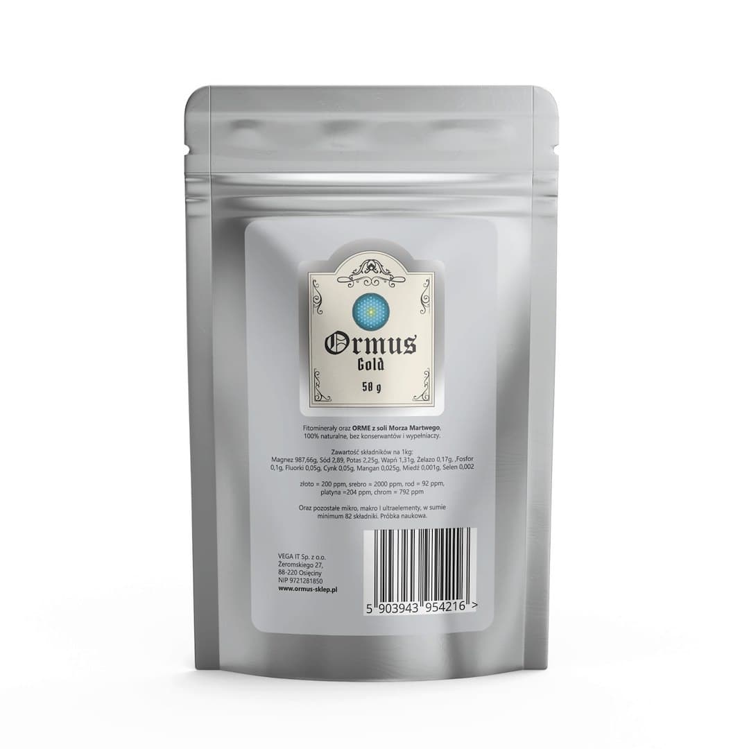 Ormus - Orme Gold - Mineralkomplex, Pulver 50g – Ormus förpackning