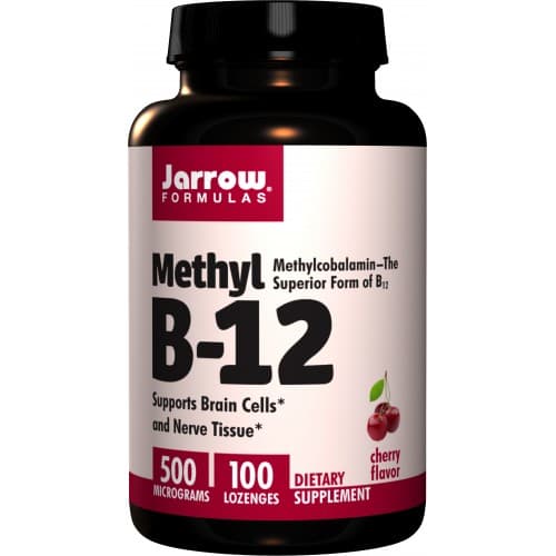 Jarrow Formulas Methyl B-12 (Cherry) 500mcg – 100 veganska tuggtabletter – Jarrow Formulas förpackning