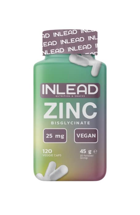 Inlead - Zinc Bisglycinate - Unflavoured - 120 veggie caps (45 g) – Inlead förpackning