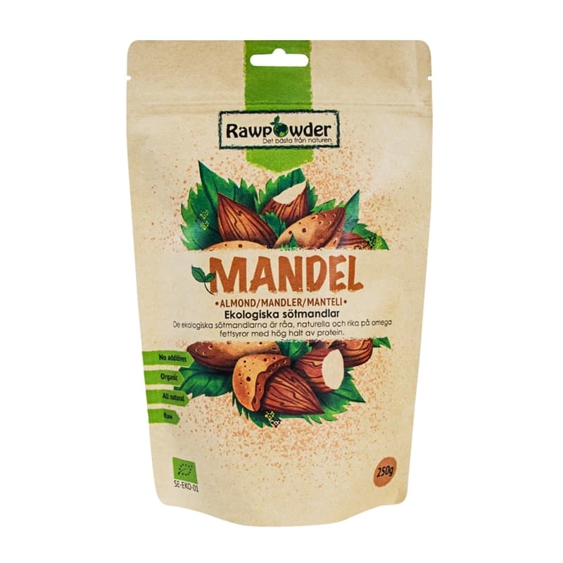 Almond 250g – Rawpowder packaging