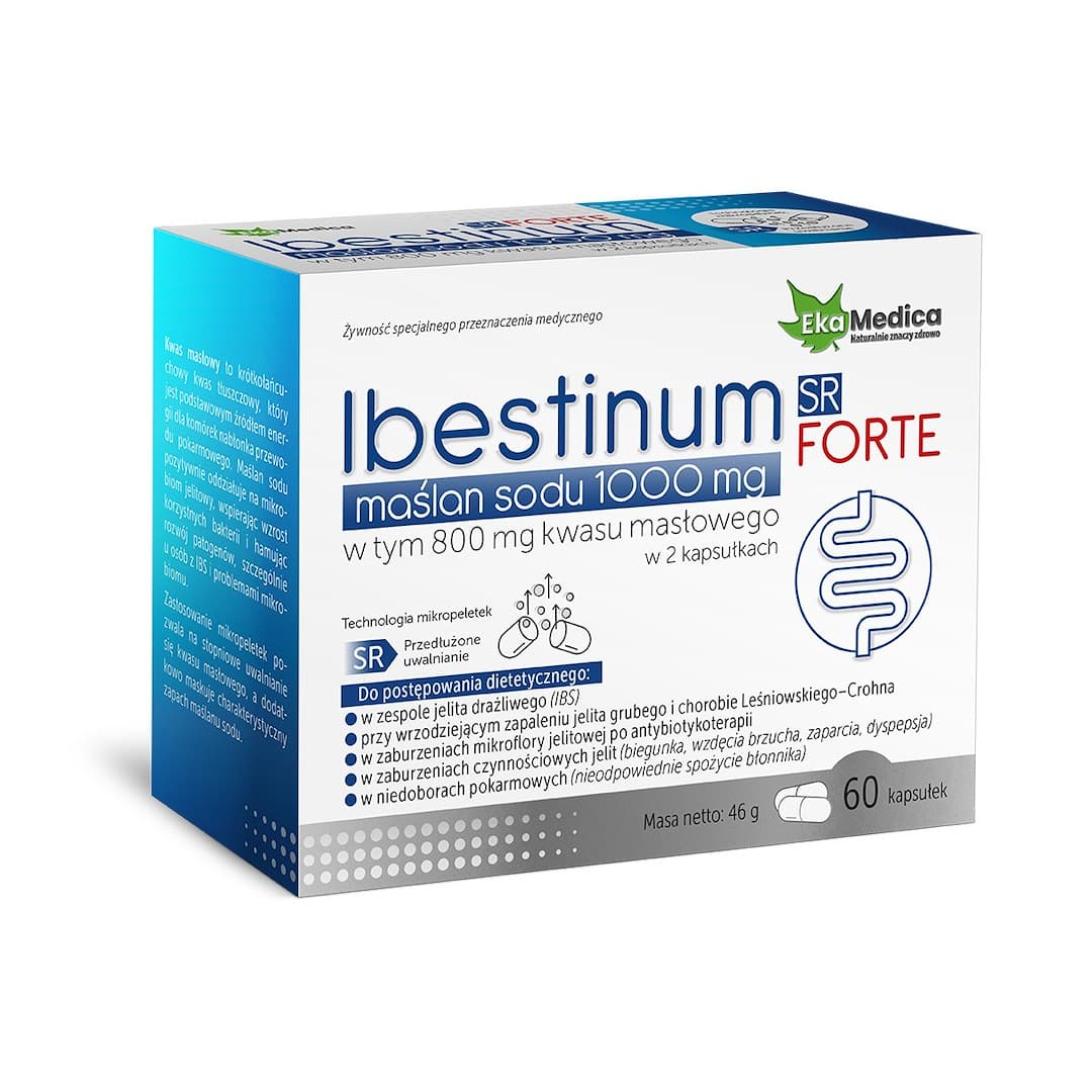 Ekamedica Natriummalate 1000mg Ibestinum FORTE SR 60 Kapseln – Eka Medica Verpackung