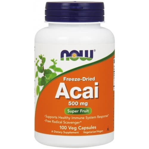 NOW Foods Acai 500 mg - 100 vegetarische Kapseln – NOW Foods Verpackung