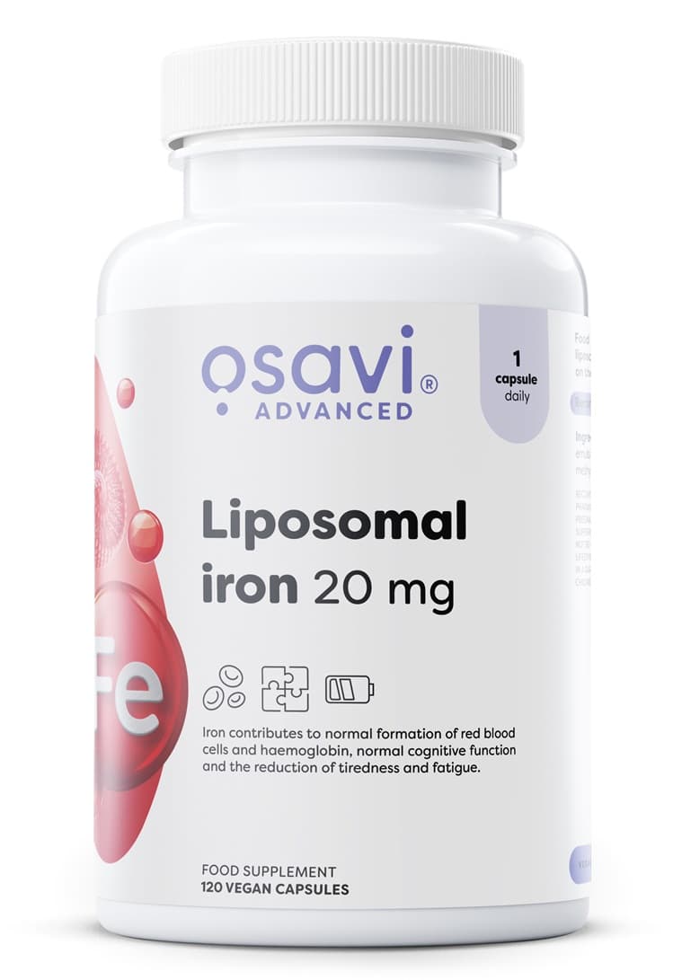 Osavi Advanced - Liposomal Iron, 20mg - 120 cápsulas veganas – Osavi empaque