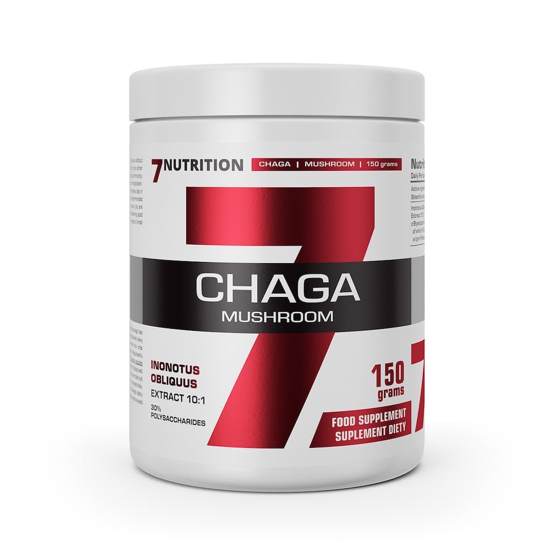 7Nutrition Chaga Mushroom Extrait 10:1 Poudre 150g – 7 Nutrition packaging