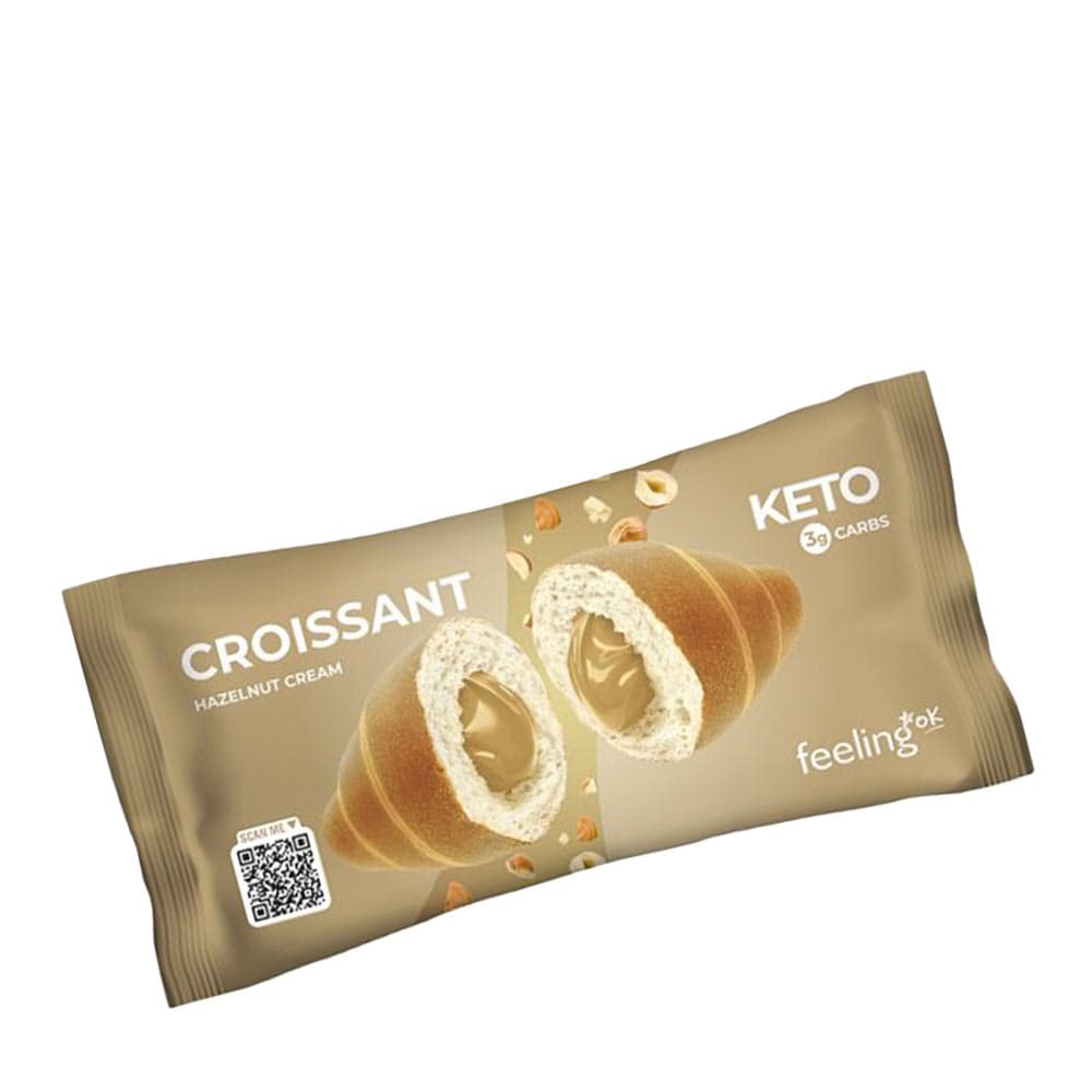 feeling ok - Croissant fyldt med hasselnødscreme - 50g – FeelingOK packaging