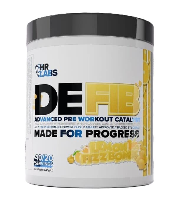 Defib Advanced Pre Workout Catalyst, Lemon Fizz Bombs 440g | HR Labs – PHR Labs embalagem